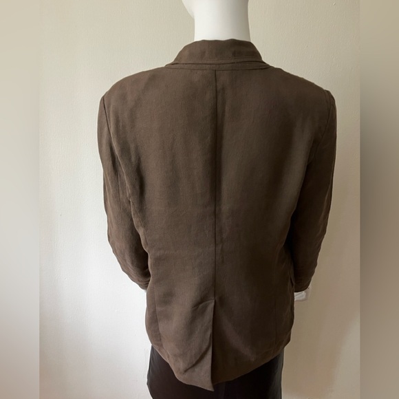 VTG EUC Callaghan (by Gianni Versace) brown women's linen blazer - Picture 2 of 12